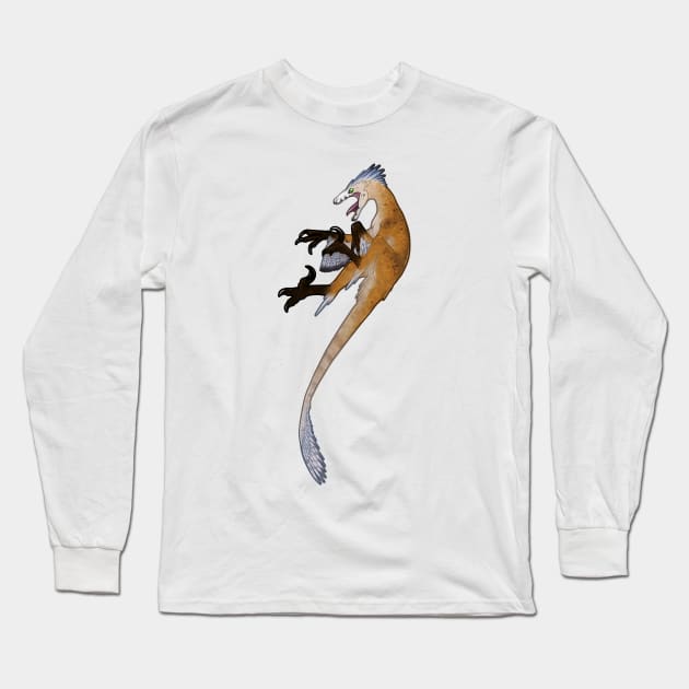 Velociraptor (White) Long Sleeve T-Shirt by Radiantglyph